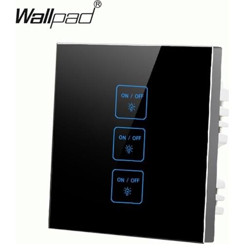 Hot Sales Waterproof 3 gangs 1 way Crystal Black LED Smart touch light switch,Free Customize touch wall switch Free Shipping