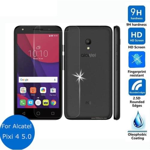 For Alcatel Pixi 4 5 5.0"inch Tempered Glass Screen Protector Front Safety Protective Film on One Touch Pixi 4 5.0 ot 5010d
