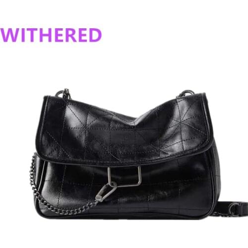 Jenny&Dave wint lining bags womenbags high street vintage fashion casual leather cartoon mouse cute Sewing thread Iron chain PU