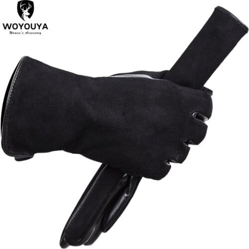 Womens Gloves Apparel Accessories suede womens leather gloves,Comfortable sheepskin gloves women,Keep warm winter gloves-0717