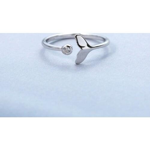 Charming Mermaid Tail Fish Finger Ring for Women Vintage Boho Knuckle Party Rings Punk Jewelry Gifts for Girls