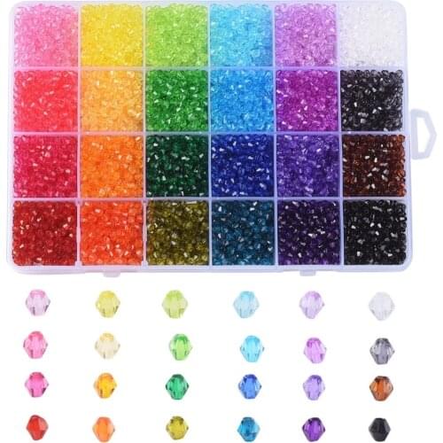 1Box Colorful Transparent Acrylic Beads 4mm 6mm 8mm for Fewelry making DIY Bracelet Necklace Decor Accessories