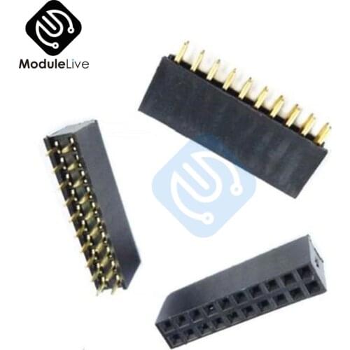 10PCS 2X10 Pin 20P 2.54mm Double Row Female Straight Header Pitch Socket Strip