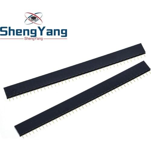 10PCS ShengYang 2.54mm 40 Pin Stright Female Single Row Pin Header Strip PCB Connector