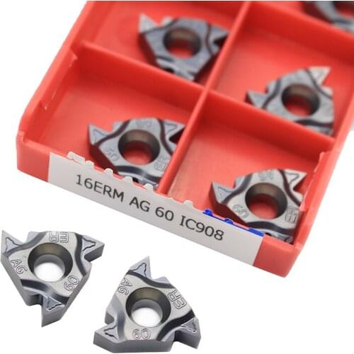 10pcs Carbide Inserts 16ERM AG60 IC908 Plate CNC Threaded Blade Lathe Cutter Tool Turning Tools