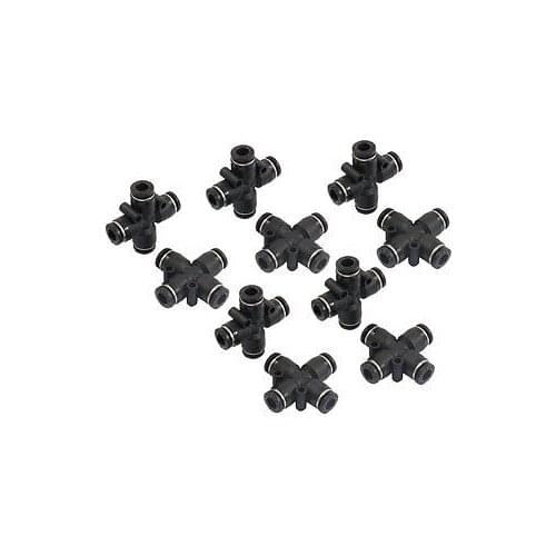 10 x Air Pneumatic 6mm x 6mm Cross Shaped Push in Connector Quick Fittings