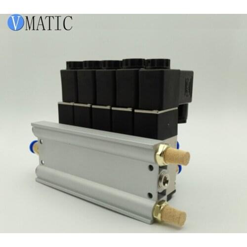 2020 High Quality Quadruple Solenoid Valve Aluminum Base Fitting Mufflers Set Dispensing Solenoid Valve