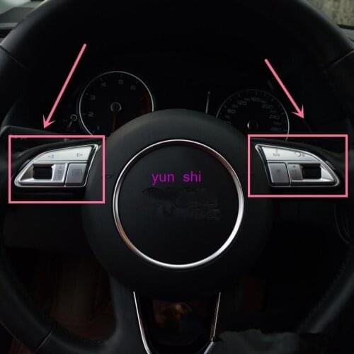 3 type ABS Chrome Car Steering Wheel Button Decoration Trim Cover Inner Refit Parts For Audi S3 S5 S6 S7 RS5 RS7 SQ5 Car-Styling