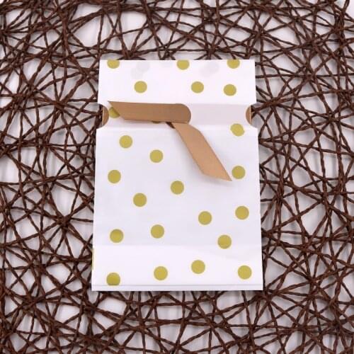 5Pcs 15*21cm Dot Plastic Drawstring Bag With Ribbon Snack Cookie Candy Bags Packing Birthday Party Wedding Decoration Gift Bags