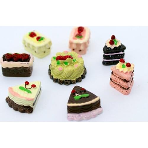 8PCS 1/61 1/12 bjd mini doll house mini strawberry chocolate cake food for ob11 bjd doll play kitchen accessories food play