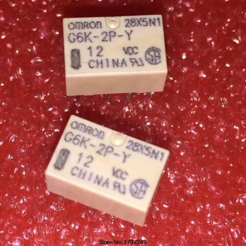 Free Shipping new original Omron relay 10pcs/lot G6K-2P-Y-12V G6K-2P-Y-12VDC G6K-2P-Y-DC12V G6K-2P-Y 12VDC 1A 8Pin