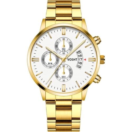 Business Watches Luxury MenS Fashion Stainless Steel Male Quartz Watch Man Wristwatch Military Sport Clock Relogio Masculino