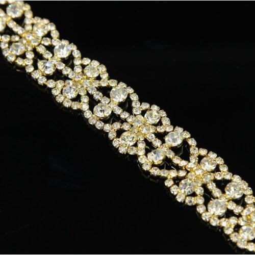 5Yards Shinny Rhinestone Trim For Clothes Shoes Pants Decorative Chain Silver Gold Rose Gold Free Shipping