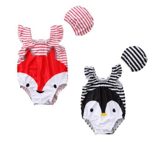 Kids Girls One-piece Cartoon Swimsuit Swimming Costume Bikini Set Bathing Cartoon Swimsuits Swimwear Beach