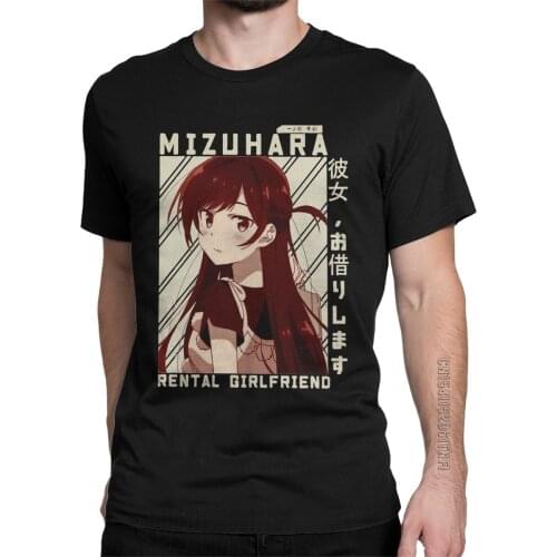 Mizuhara Kanojo Okarishimasu Rental T Shirt For Men 100% Cotton Novelty T-Shirt Round Neck High Rise Invasion Tees Short Sleeve