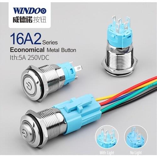 WINDOO 16mm led buttonswitch Factory direct sales push button switch manufacture