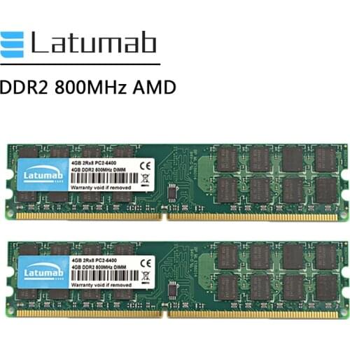 Latumab RAM DDR2 8GB (2x4GB) 800MHz Desktop Memory for AMD CPU Chipset Motherboard PC2-6400 240Pins 1.8V DIMM DDR2 RAM PC Memory