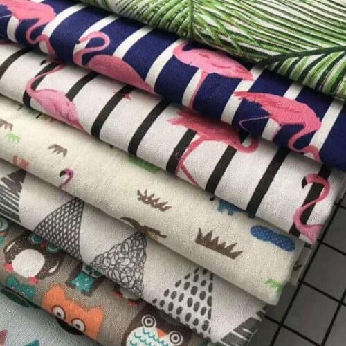 LINENCotton Fabric For Clothing Quilting FLOWERS Twill Fabrics Cloth DIY Sofa Curtain Tablecloth Cushion CRAFT SEWING Materiasl