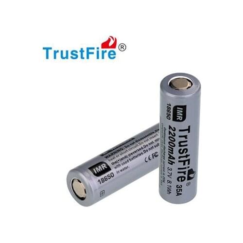2pcs/lot TrustFire IMR 18650 2200mah 35A 3.7V High Drain Rechargeable Battery Lithium Batteries For Flashlights Torch