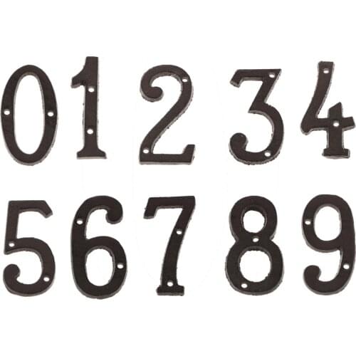 Cast Wrought Iron House Office Door Number Signs Plaque Country Style Digits Sticker Plaque Home Hotel Room Door Decor 0-9