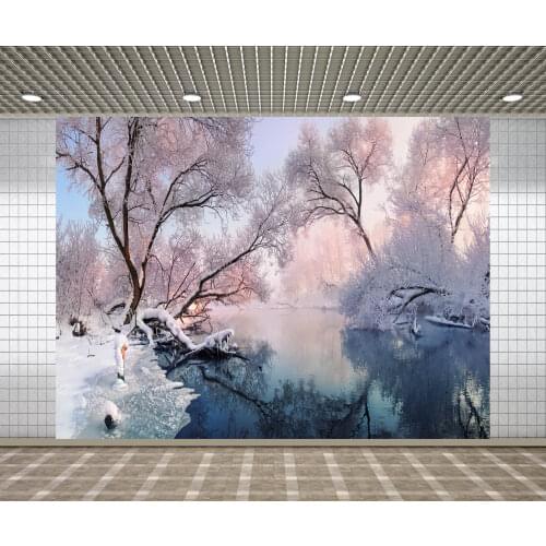 Lyavshi Photophone Backgrounds Christmas Winter Wonderland Tree Frozen Snow Bokeh Nature Photographic Backdrops Photobooth