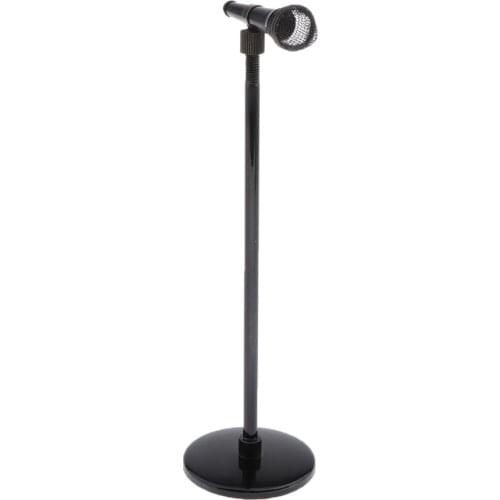 1:6 Scale Dollhouse Miniature Adjustable Microphone Models Toy for Music Room