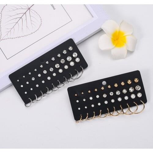 Fashion Bohemian Earrings Set For Women New Trendy Zircon Round Geometric Metal Stud Earring 2021Hot Sale Trend Female Jewelry