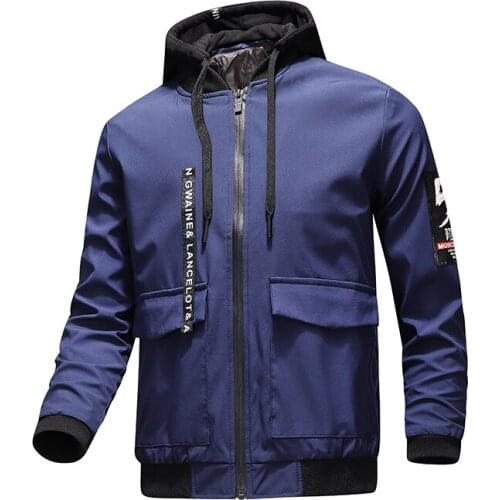 Mens Casual Jacket 8XL Strong Men Thin Long Sleeve baseball Jackets Zipper Windbreaker Jacket Male Hooded Motocycle Jackets