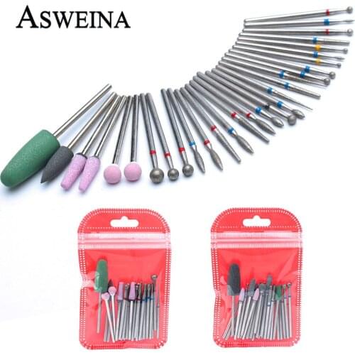 30pc/set Nail Drill Bits Set Nail Salon Electric Tools Diamond Metal Bits Nail Files Milling Cutter Manicure Accessories