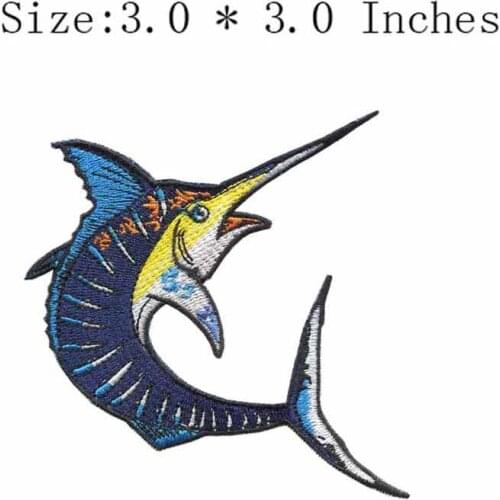 Shark 3.0"wide embroidery patch for ribbon/scarf patch/fish