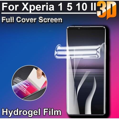 3D Ultra Clear Soft LCD Full Screen Protectors Coverage for Sony Xperia1/5/10 II plus Hydrogel Film (Not Glass)
