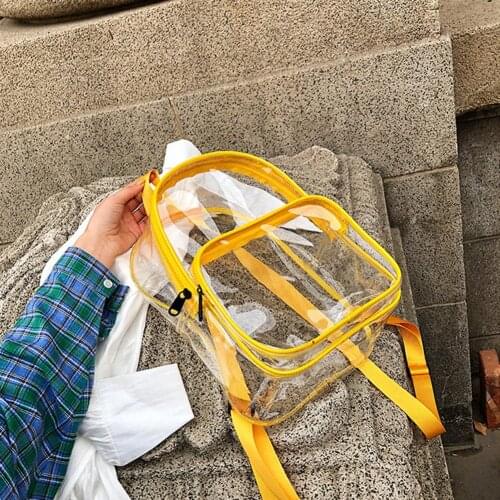 Unisex Waterproof Clear Transparent PVC Backpack for Adults and Students Women School Bags Knapsacks Shoulder Bags