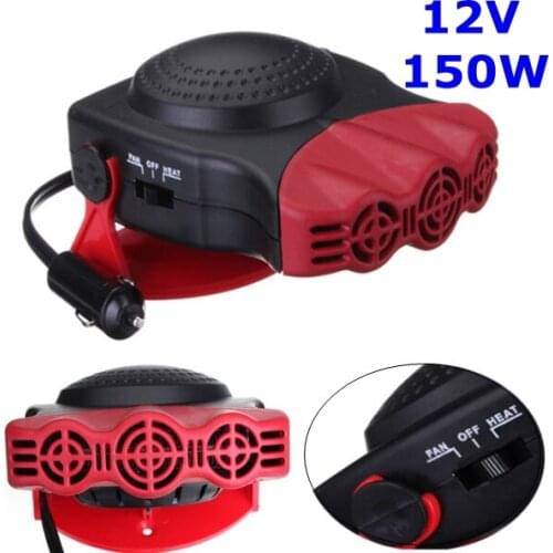 Vehicle-mounted cooling and heating fans Freight car glass defogging fan 1pcs Black & Red Ceramic Heater