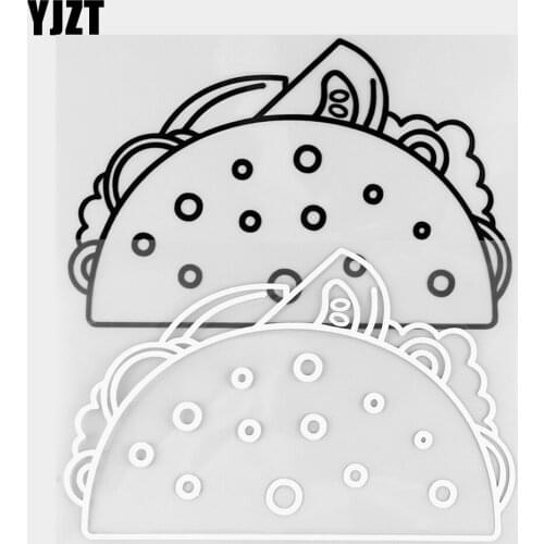YJZT 14.7×9.5CM Traditional Mexican Food Delicious Taco Vinyl Decals High Quality Car Stickers Black / Silver 20B-0257