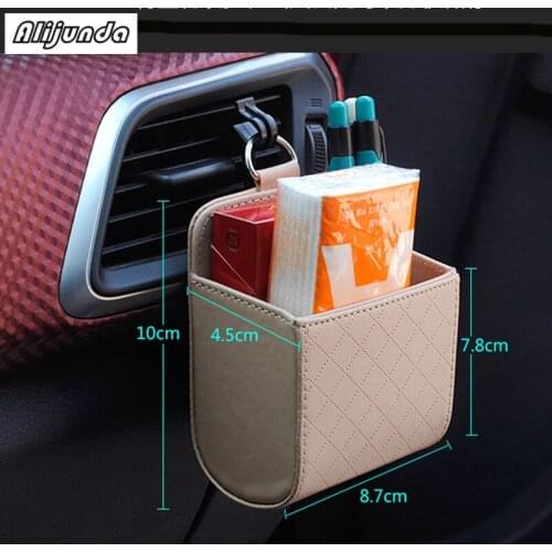 Car Organizer Box Bag Air Outlet Dashboard Hanging Leather Box for Citroen Peugeot 206 207 208 301 307 308 407 2008 3008 4008