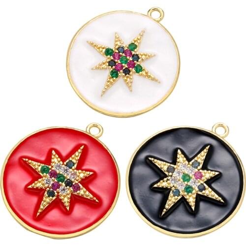 ZHUKOU 25x28mm crystal star brass pendant for women jewelry accessories handmade necklace earrings making findings model: VD638