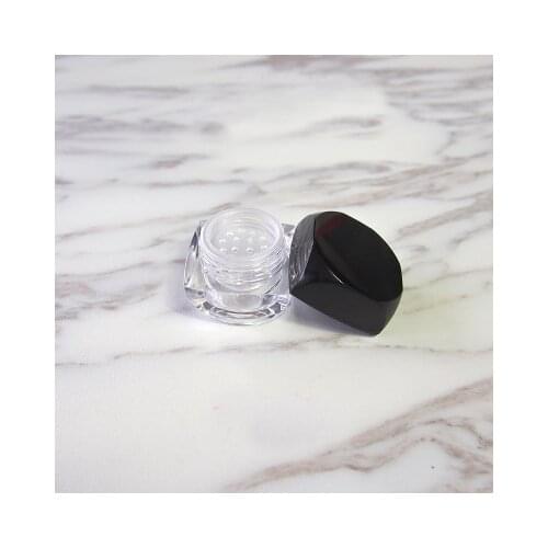 10/20/50/100pcs 2g Square Clear Empty Loose Powder Jar Bottle Cosmetic Case Container Mini Sample Travel Portable Case Black Lid