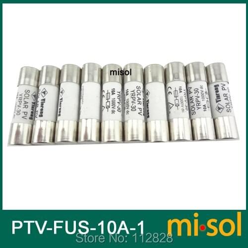 100 pcs of PV solar fuse 10a 1000VDC fusible 10x38 gPV