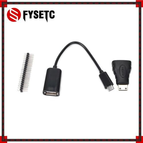 2 Sets 3 in 1 Raspberry Pi Zero W Kit Mini HDMI to HDMI Adapter+Micro USB +Male GPIO Header for Raspberry Pi Zero W