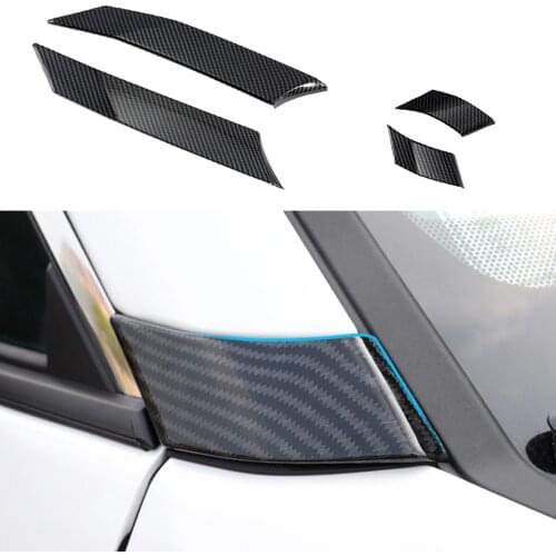 Car Window Pillar Posts Sticker Cover Trim Carbon Fiber Protector Accessories Fit For 2019 2020 Toyota RAV4
