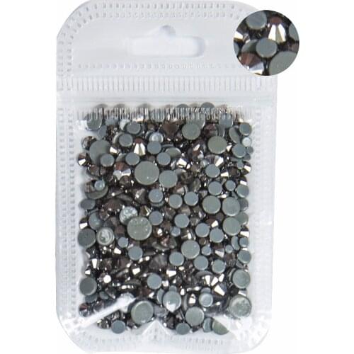 AAAA+ Best Quality Jet Hematite Mix Size Hot Fix Rhinestone More Shiny Super Bright Nail Art Hotfix Iron On Stones. 10Gram