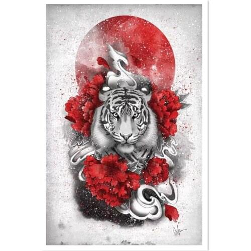 Full Round square Drill Diamond Painting animal tiger Diamond Embroidery Mosaic Cross Stitch Home Decoration Gift