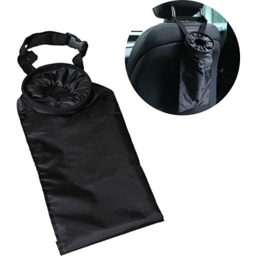 Automobile Trash Bin Multifunctional Litter Garbage Box Organizer Foldable Litter Case Adjustable Elastic Band Buckle