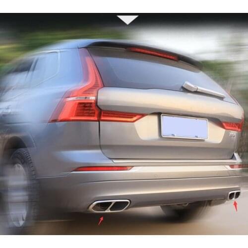 For VOLVO XC60 S90 XC90 V90 XC40 S60 V60 2015- 2021 Car Accessories Stainless Steel Rear Exhaust Pipe Four Tail Throat Decorativ