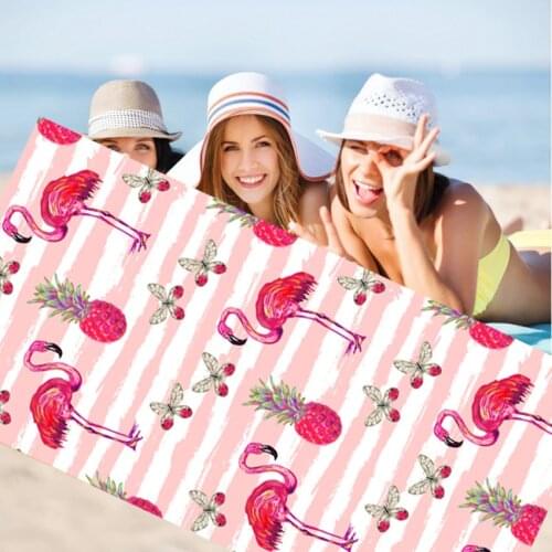 Bath Towel Beach Towel 70*150cm Floral Flamingo Printed Beach Towel Adult Napkin Beach Towel