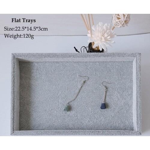 Mini Velvet Jewelry Flat Trays Box Earring Rings Storage Box Jewelry Case Display Convenient Charming Women Rings Trays Makeup