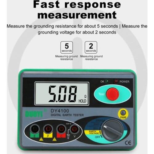 DY4100 Megohmmeter Real Digital Earth Ground Resistance Meter Tester Instruments Car Repair Inspection Electrician 2021