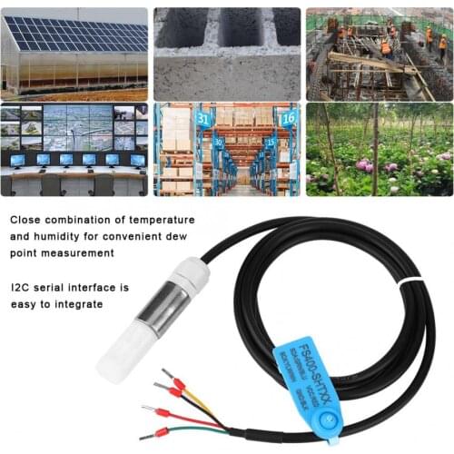 Temperature Humidity Sensor Dustproof Temperature Humidity Sensor Stainless Steel Plastic Housing I2C Output FS400-SHT3X