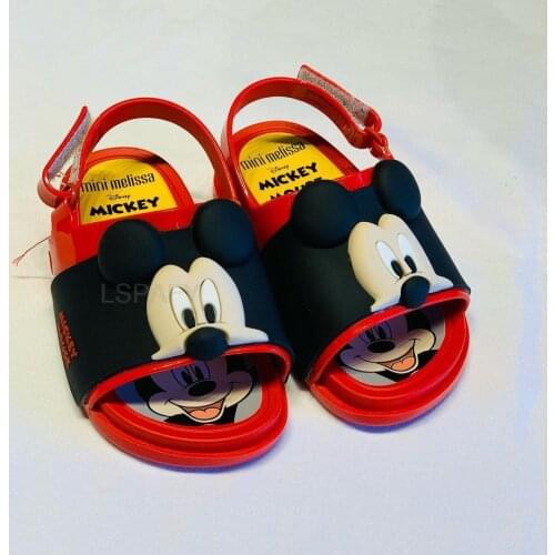 Disney Girls 2021 New Mini Melissa Mermaid Jelly Shoes Kids Beach Sandals Children Princess Candy Non-slip Melissa Sandals