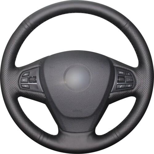 Black Synthetic Leather Car Steering Wheel Cover for BMW F25 X3 2011-2017 F15 X5 2014